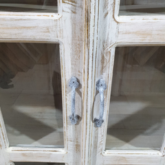 Kalah Hand Carved Glass Door Solid Wooden Cupboard Wardrobe D122