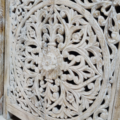 Indian Mandala Hand Carved Mango Wood Vanity Cabinet D116