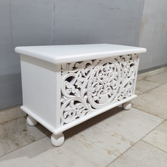 Indian Hand Carved Solid Wood Chest Blanket Box C30