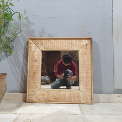 Solid Indian Mango Wood Loft Mirror Frame 28