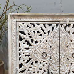 Indian Hand Carved Solid Wood Sideboard Buffet C57