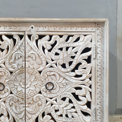 Indian Hand Carved Solid Wood Sideboard Buffet C57