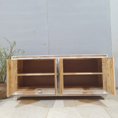 Indian Hand Carved Solid Wood Sideboard Buffet C57