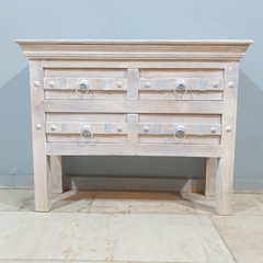 Indian Old Door Style Hall Console Table White 60