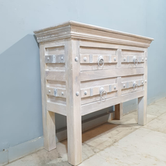 Indian Old Door Style Hall Console Table White 60