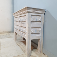 Indian Old Door Style Hall Console Table White 60