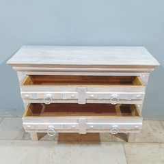 Indian Old Door Style Hall Console Table White 60