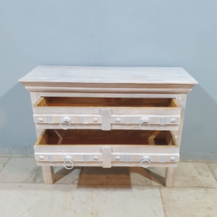 Indian Old Door Style Hall Console Table White 60