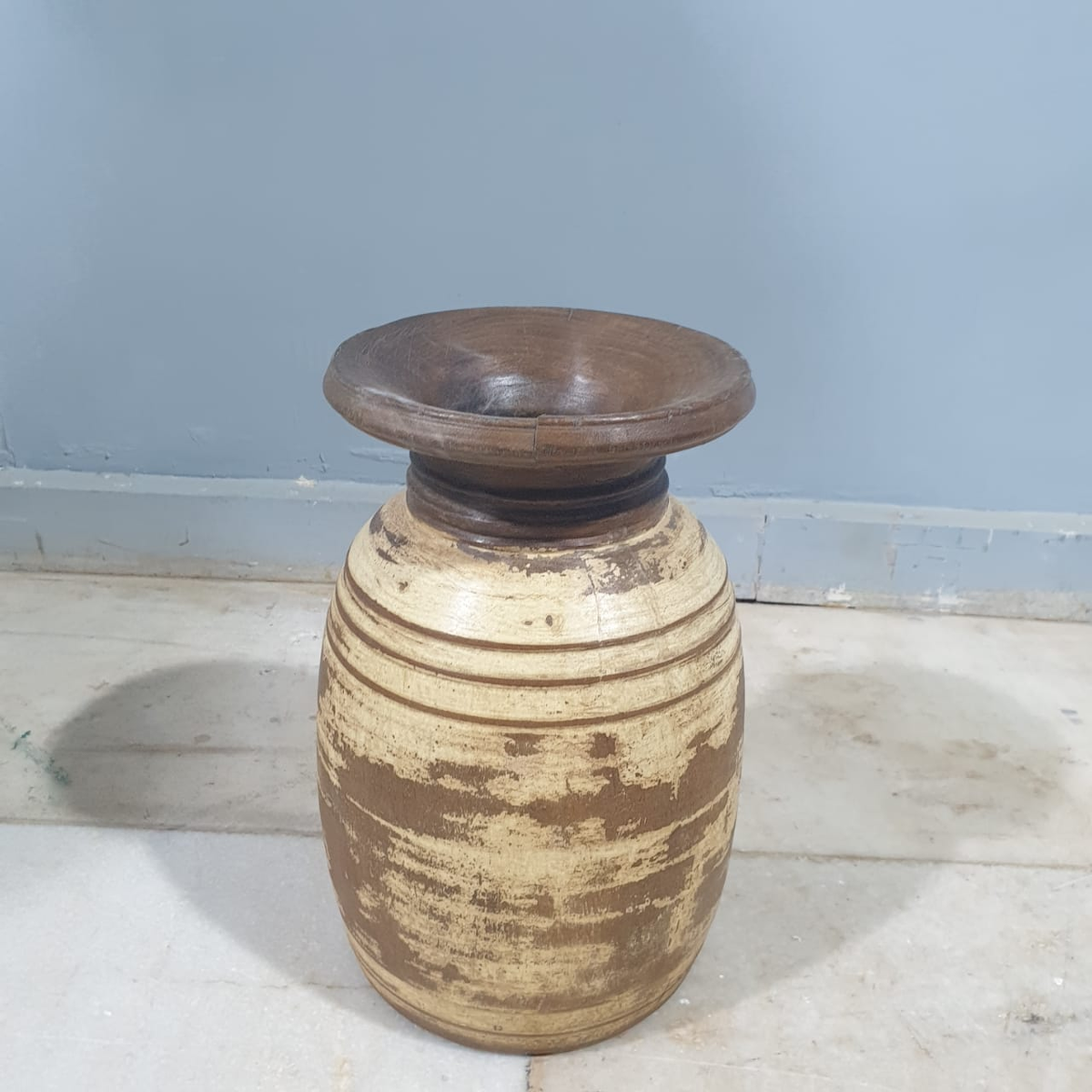 Antique Old Vintage Reclaimed Wooden Pot 03