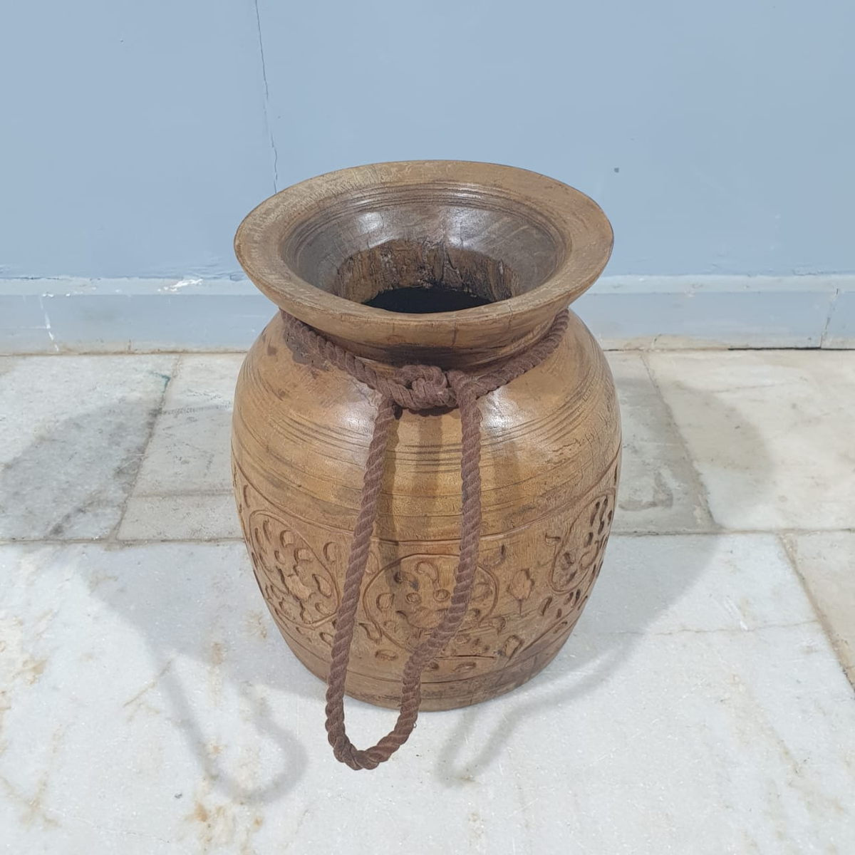 Antique Old Vintage Reclaimed Wooden Pot 04