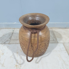 Antique Old Vintage Reclaimed Wooden Pot 04