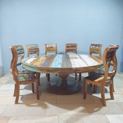 Nirvana Reclaimed Boat Wood Dining Table Set 22