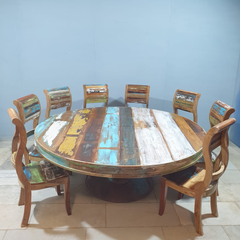 Nirvana Reclaimed Boat Wood Dining Table Set 22