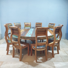 Nirvana Reclaimed Boat Wood Dining Table Set 22