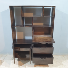 Hand Carved Solid Wood Bookshelf Display Shelf B51