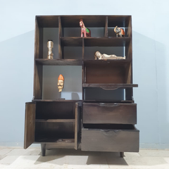 Hand Carved Solid Wood Bookshelf Display Shelf B51