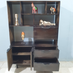 Hand Carved Solid Wood Bookshelf Display Shelf B51