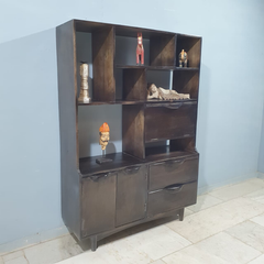 Hand Carved Solid Wood Bookshelf Display Shelf B51