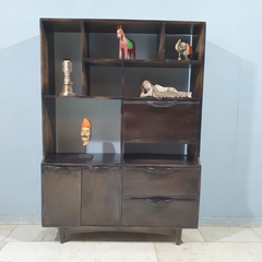 Hand Carved Solid Wood Bookshelf Display Shelf B51