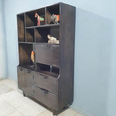 Hand Carved Solid Wood Bookshelf Display Shelf B51