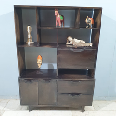 Hand Carved Solid Wood Bookshelf Display Shelf B51