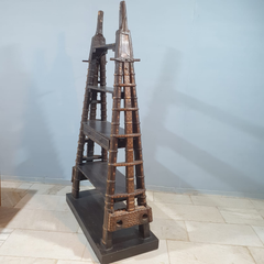 Restored Vintage Bullock Cart Shelf Metal and Brass Bookshelf Display Shelf B52