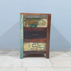 Nirvana Reclaimed 3 Drawer Solid Wood Bedside Tables 100