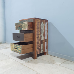 Nirvana Reclaimed 3 Drawer Solid Wood Bedside Tables 100
