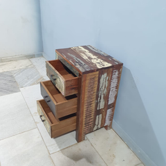 Nirvana Reclaimed 3 Drawer Solid Wood Bedside Tables 100