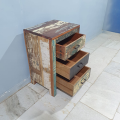Nirvana Reclaimed 3 Drawer Solid Wood Bedside Tables 100