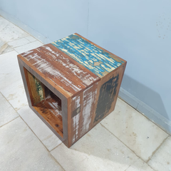 Nirvana Reclaimed Wood Square Side Table 23