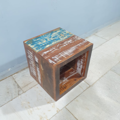 Nirvana Reclaimed Wood Square Side Table 23