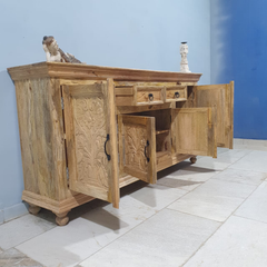 Hand Carved Solid Wooden Sideboard Buffet C58