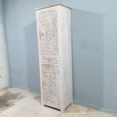 Indian Hand Carved Mango Wood 2 Doors and 1 Drawer Cabinet D116