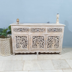Hand Carved Solid Wooden Sideboard Buffet C60