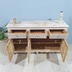 Hand Carved Solid Wooden Sideboard Buffet C60