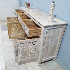 Hand Carved Solid Wooden Sideboard Buffet C60