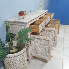 Hand Carved Solid Wooden Sideboard Buffet C60