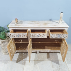 Hand Carved Solid Wooden Sideboard Buffet C60