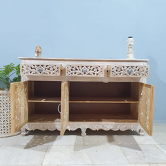 Hand Carved Solid Wooden Sideboard Buffet C60