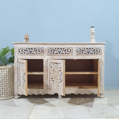 Hand Carved Solid Wooden Sideboard Buffet C60