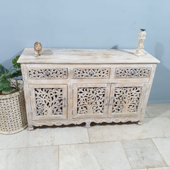 Hand Carved Solid Wooden Sideboard Buffet C60