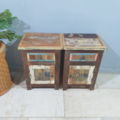 Liberty Reclaimed Timber Pair of Bedside Solid Wood Bedside Tables 101