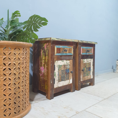 Liberty Reclaimed Timber Pair of Bedside Solid Wood Bedside Tables 101