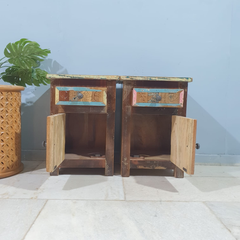 Liberty Reclaimed Timber Pair of Bedside Solid Wood Bedside Tables 101