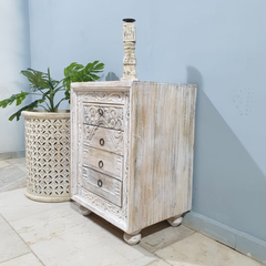 Indian Hand Carved Solid Wood Bedside Tables 102