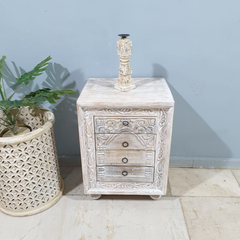 Indian Hand Carved Solid Wood Bedside Tables 102