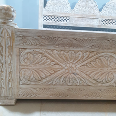 Mehrab Hand Carved Solid Wooden Storage Bed 181