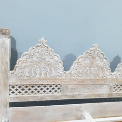 Mehrab Hand Carved Solid Wooden Storage Bed 181