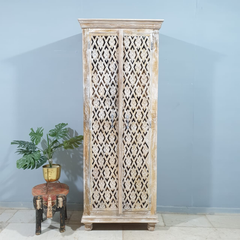 Kalah Hand Carved Solid Wooden Cupboard Cabinet Wardrobe D124